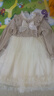 安妮优儿（Anneyol）女童连衣裙春秋款裙子2025新款儿童洋气秋装小女孩衣服红色公主裙 香槟色加绒 160 实拍图