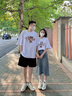 love legend尼克朱迪情侣装夏季短袖t恤上衣两件套装班服定制学生半袖衣服 灰绿色+灰绿色 M 男+S女 实拍图