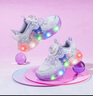 HELLOKITTY童鞋女童学步鞋炫彩亮灯鞋卡通库洛米发光鞋时尚运动鞋6703紫色29 实拍图