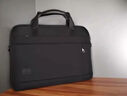 七匹狼男士商务公文包单肩男包大容量横款斜挎包帆布包手提包出差电脑包 时尚黑 黑色 实拍图