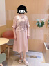俞兆林年轻妈妈夏装短袖连衣裙女2025新款洋气中老年女装雪纺套装两件套 粉色 3XL [建议120-135斤] 实拍图