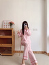 野兽派家居（tbh）Hello Kitty天丝棉家居服套装四季可外穿条纹睡衣女 天丝棉长款家居服套装 粉红条纹 M 实拍图