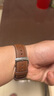 中沃适配华为手表表带watch4pro/gt5/gt4/watch3/gt3pro/buds原款真皮运动氟橡胶钛金属表带 可可棕【原款时尚款真皮表带】46/48MM表盘 适用46/48mm表盘 实拍图