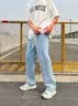 GENIOLAMODE品牌牛仔裤男宽松直筒休闲韩版垂感阔腿裤子男牛仔长裤 实拍图