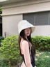 色彩熊花儿与少年金晨同款系带渔夫帽韩版简约百搭出游防晒遮阳水桶帽女 米白色系带渔夫帽 实拍图