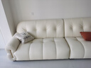 冬熊棉花糖真皮沙发法式奶油风客厅小户型轻奢白色钢琴键云朵沙发 【大四人位3.1米】 生态皮【豪华版】乳胶+4CM紫罗兰 实拍图