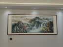 欧蓝盾客厅装饰画山水画办公室背景墙挂手绘国画源远流长会议室高档风景 沙比利实木框-圆角棕色 装框218*88cm 实拍图