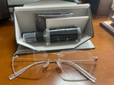 蔡司（ZEISS）镜片可选日本进口纯钛近视眼镜男女防蓝光无框超轻平光镜可配度数 金色-0度防蓝光平光镜（CAPONI镜框） 实拍图