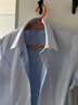海澜之家（HLA）短袖衬衫女夏季款商务通勤纯色抗菌正装衬衣女装 【抗菌】浅蓝Y1 38 165/92A 实拍图