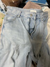 优衣库女装男装宽松廓形牛仔裤/弯刀镰刀裤子25秋冬新款479000 62 粉蓝色 25 /160/64A 实拍图