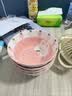 佩尔森（CERAMICS）网红草莓兔陶瓷碗盘筷餐具套装家用釉下彩儿童米饭碗菜盘子沙拉碗 5英寸碗4个装 4头 实拍图