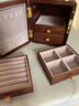 梵瀚实木首饰收纳盒新婚礼物轻奢高档黄金珠宝项链饰品盒圣诞节礼物 悦枝双层 无锁 灰绒布 黑胡桃木 实拍图