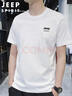 JEEP SPIRIT吉普短袖T恤男夏季纯色纯棉打底衫男士宽松圆领上衣男 白色 XL 实拍图
