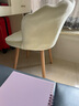 悦莱居化妆椅家用房间靠背简约美甲花瓣凳子轻奢高级女生卧室梳妆台椅子 海绵坐垫米白色-实木腿 实拍图