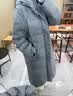 雪中飞连帽长款羽绒服男士冬季纯色加厚极寒高充绒羽绒衣防寒羽绒外套 灰色 XL (180) 实拍图