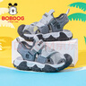 巴布豆（BOBDOG）童鞋男童包头沙滩鞋夏季软底儿童凉鞋105532008象牙灰/蟹灰25 实拍图