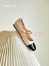 NINE WEST/玖熙法式仙女风玛丽珍鞋平底女单鞋NF459001KK 黑/米白 37 实拍图