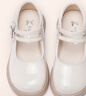 富罗迷女童皮鞋儿童公主鞋方口单鞋时尚儿童校园演出鞋 38  米白  实拍图