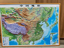 【凹凸立体】中国地图和世界地图3d立体地形图挂图 106x76cm中国地形图2026 实拍图