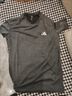 阿迪达斯 （adidas）t恤男夏季运动透气轻薄宽松棉短袖 深灰/浅灰 XL  实拍图