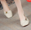 ZHR则则浅口单鞋女春夏温柔软面平底女鞋舒适套脚奶油蛋卷鞋女AH659 米37 实拍图