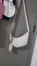 【轻便斜挎包】尼龙斜挎包包女包饺子包腋下包百搭单肩帆布包 白色热销款 实拍图