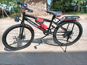 津驰远儿童自行车6-10-15岁碟刹中大童山地男女孩学生单车一体轮脚踏车 车灯款|红色+变速+双碟刹+辐条轮 24寸【身高150-170cm】约13-17岁 实拍图