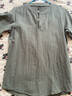 左斯客亚麻男装短袖T恤夏季圆领男士棉麻体恤衫宽松麻料薄款上衣 888军绿色 L 实拍图