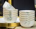 康琴（KANGQIN） 碗碟套装简约防烫高脚吃饭碗套装组合家用面碗菜盘家用陶瓷餐具 春之意4.5英寸金钟碗10个装 实拍图