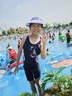 美津浓（MIZUNO）儿童游泳衣女专业竞速训练学生连体五分长裤速干泳装A1404蓝150 实拍图