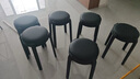塑料凳子加厚家用餐厅吃饭软包圆凳可叠放备用椅子现代简约高板凳 2把雅黑色【甄选软包-纵享舒适】 实拍图