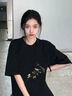 回力潮流短袖T恤女2025新款夏季国风黑色大码女装胖mm正肩显瘦穿搭女 实拍图