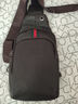 百分百纯牛皮男士胸包真皮潮流时尚休闲百搭单肩包防水耐磨斜挎包 棕色织带 实拍图