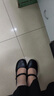 达芙妮单鞋女牛皮法式玛丽珍小皮鞋百搭粗跟女鞋子 4024101489 黑色 39  实拍图