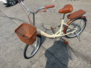 凤凰折叠自行车22寸女式学生老人成人超轻便携上班代步车通勤车免安装 米色 22英寸 实拍图