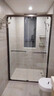 不锈钢淋浴房隔断定制一字型简易干湿分离卫生间移门整体浴室玻璃 【升级版】304不锈钢枪灰-包安装 8mm钢化-送货上门包安装 实拍图