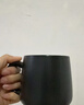 泰禧阁美式黑色马克杯陶瓷家用杯子带盖盖勺ins风小众撞色咖啡杯高颜值 黑银-天籁杯（配勺+手机底座） 实拍图