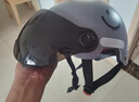 新日新日3C国标认证摩托电动车头盔男女四季通用骑行电瓶车半盔安全帽 火山灰【防晒短镜】 3C新国标A类 实拍图