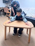 源氏木语儿童家具儿童手工桌实木简约学习桌幼儿园宝宝成长写字桌可升降玩具游戏桌 手工桌+儿童椅(绿) 80cm 单靠背 实拍图