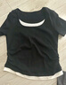 森马（Semir）短袖t恤女短款假两件百搭上衣25夏装显瘦U领套头衫109325100015 实拍图