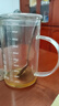 格娜斯（CRISTALGLASS）食品级钢化玻璃杯带盖玻璃杯茶杯刻度大容量办公室带把手喝水杯子 透明1000ML 实拍图