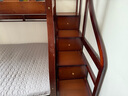 枫轩堂胡桃木 儿童上下床实木高低床双层床上下铺床两层木床子母床 【梯柜款】裸床+床垫+书架+双抽 上铺宽130下铺宽150 实拍图