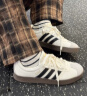 adidas「T头鞋」VL COURT复古休闲板板鞋德训鞋男女阿迪达斯轻运动   汉玉白/黑色/树脂黄   36 实拍图