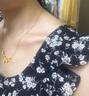 三彩2025春季新款U领浪漫碎花雪纺裙印花大摆连衣裙长裙M 肉桂粉花卉预售[付款内15天]发 S 155/80A 实拍图