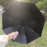 C'mon 全自动晴雨伞三折遮阳伞太阳伞女防紫外线男士商务伞 黑胶黑色 实拍图