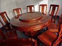 君华源全实木花梨木餐桌椅组合中式家用餐桌带转盘仿古雕花古典大圆桌子 1.3米+6象头椅(送转盘+玻璃) 实拍图