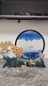 赟娅新中式发财树流沙画沙漏摆件客厅玄关办公室高档家居装饰乔迁礼品 响铃透明发财树流沙画-蓝色 实拍图