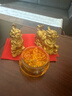 缤越黄铜貔貅摆件公母铜貔貅一对中号水晶聚宝盆套装客厅办公室装饰品 实拍图