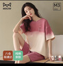 猫人（MiiOW）女士睡衣女夏季纯棉时尚韩版圆领短袖短裤宽松可外穿家居服套装 实拍图