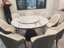 琛舍 餐桌 大理石餐桌椅组合现代简约轻奢圆形餐桌家用带转盘吃饭圆桌 1.3米一桌八椅【带大理石转盘】 （颜色留言） 实拍图